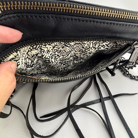 Rebecca Minkoff 3-Zip Front Leather Crossbody Bag Black Gunmetal - Picture 4 of 15